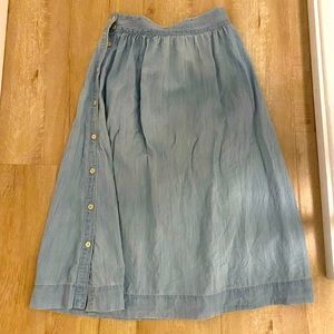 Madewell Chambray Midi Skirt- size 00
